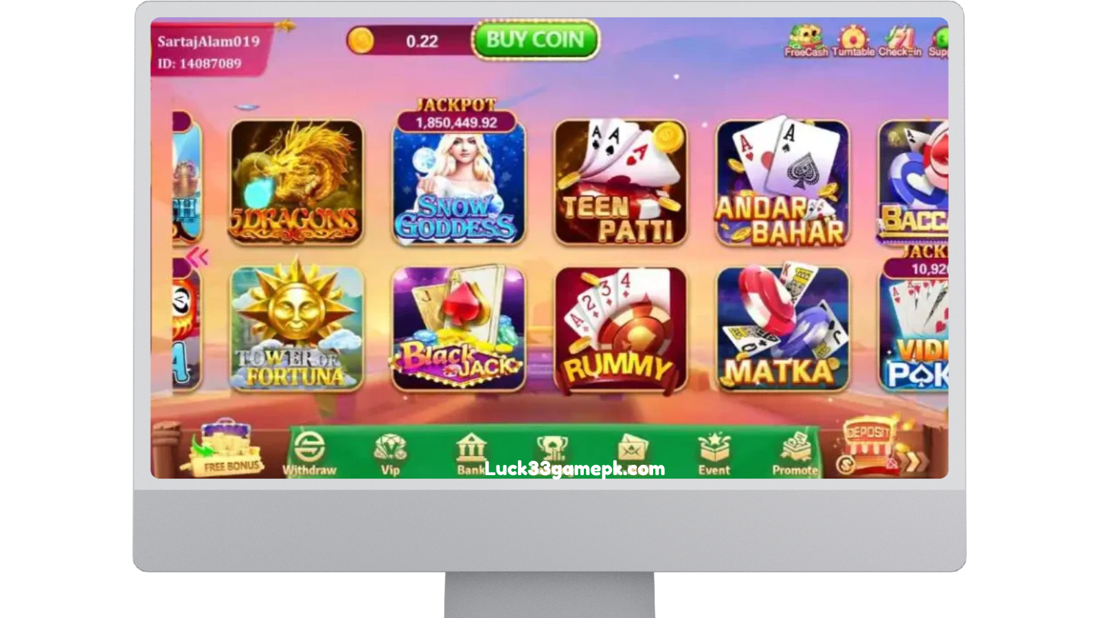 lucky 33 human friendly user interface